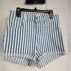 Garage Blue and White Striped Junior Shorts